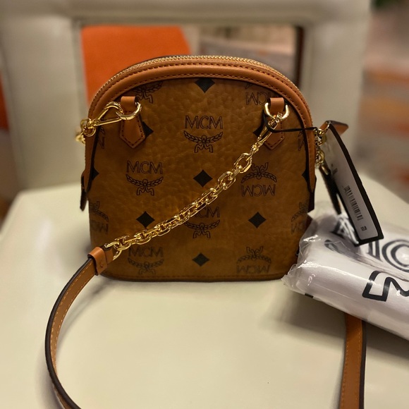 NEW! MCM Mini Anna Visetos Canvas Crossbody Bag - Picture 16 of 16